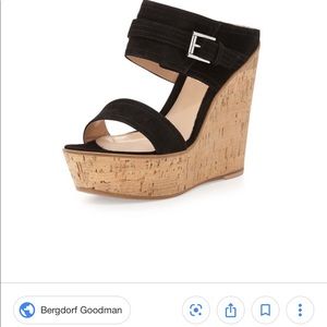 Gianvito Rossi Suede Cork Wedge